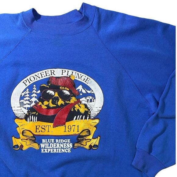 Vintage 80s Pioneer Plunge Bear Crewneck Sweater - 2XL - Picture 2 of 4